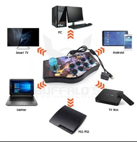 Controlador joystick arcade njp 308 compatible pc ps2 ps3 android NJP308