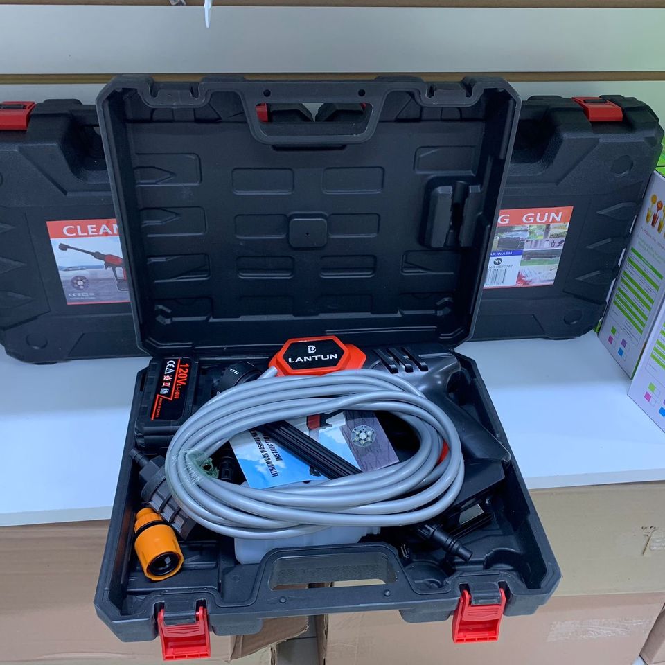 Hidrolavadora Lantun 120v Portátil Limpieza Pistola De Agua 13615 Doble bateria