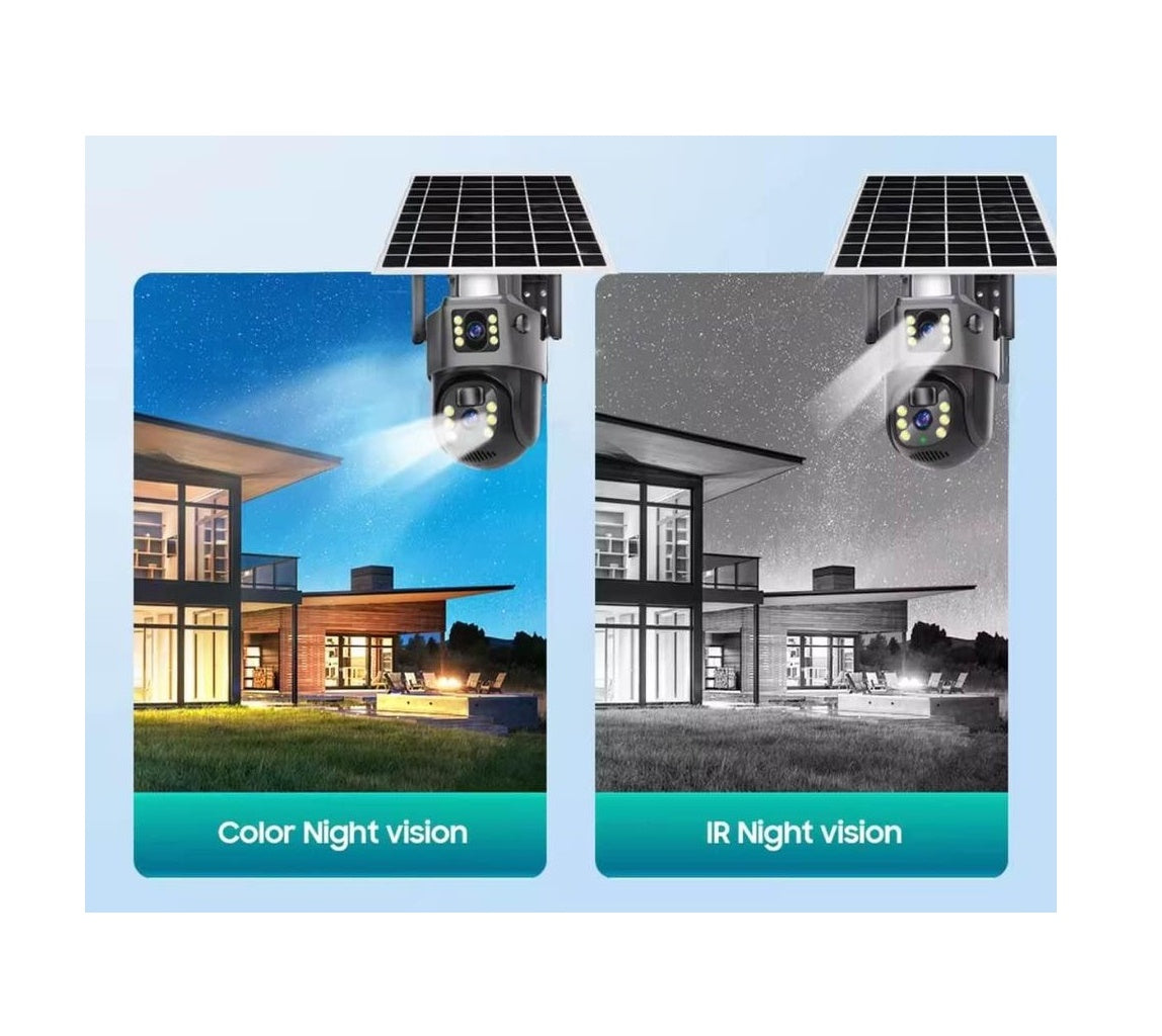 Cámara de seguridad Doble Lente con Panel Solar VCS09 LANTUN