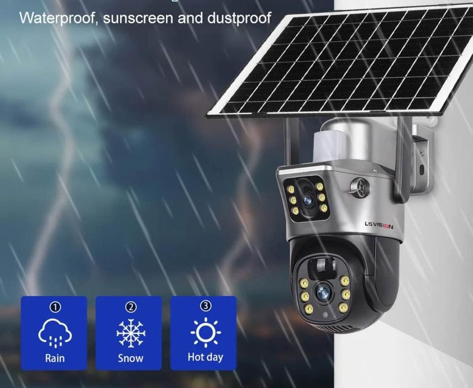 Cámara de seguridad Doble Lente con Panel Solar VCS09 LANTUN