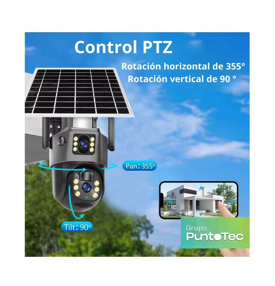 Cámara de seguridad Doble Lente con Panel Solar VCS09 LANTUN