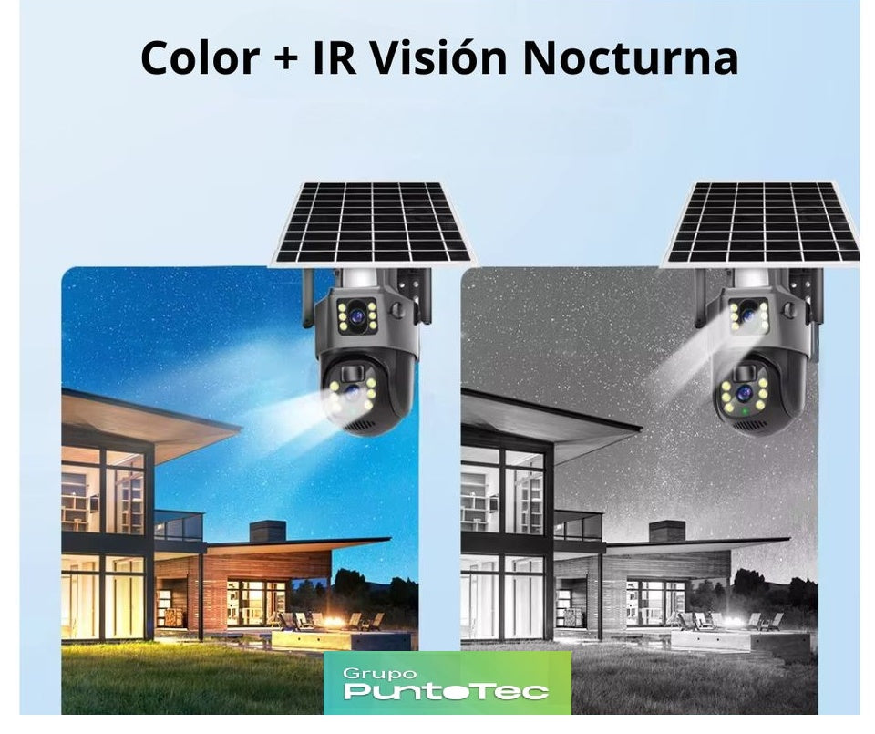 Cámara de seguridad Doble Lente con Panel Solar VCS09 LANTUN