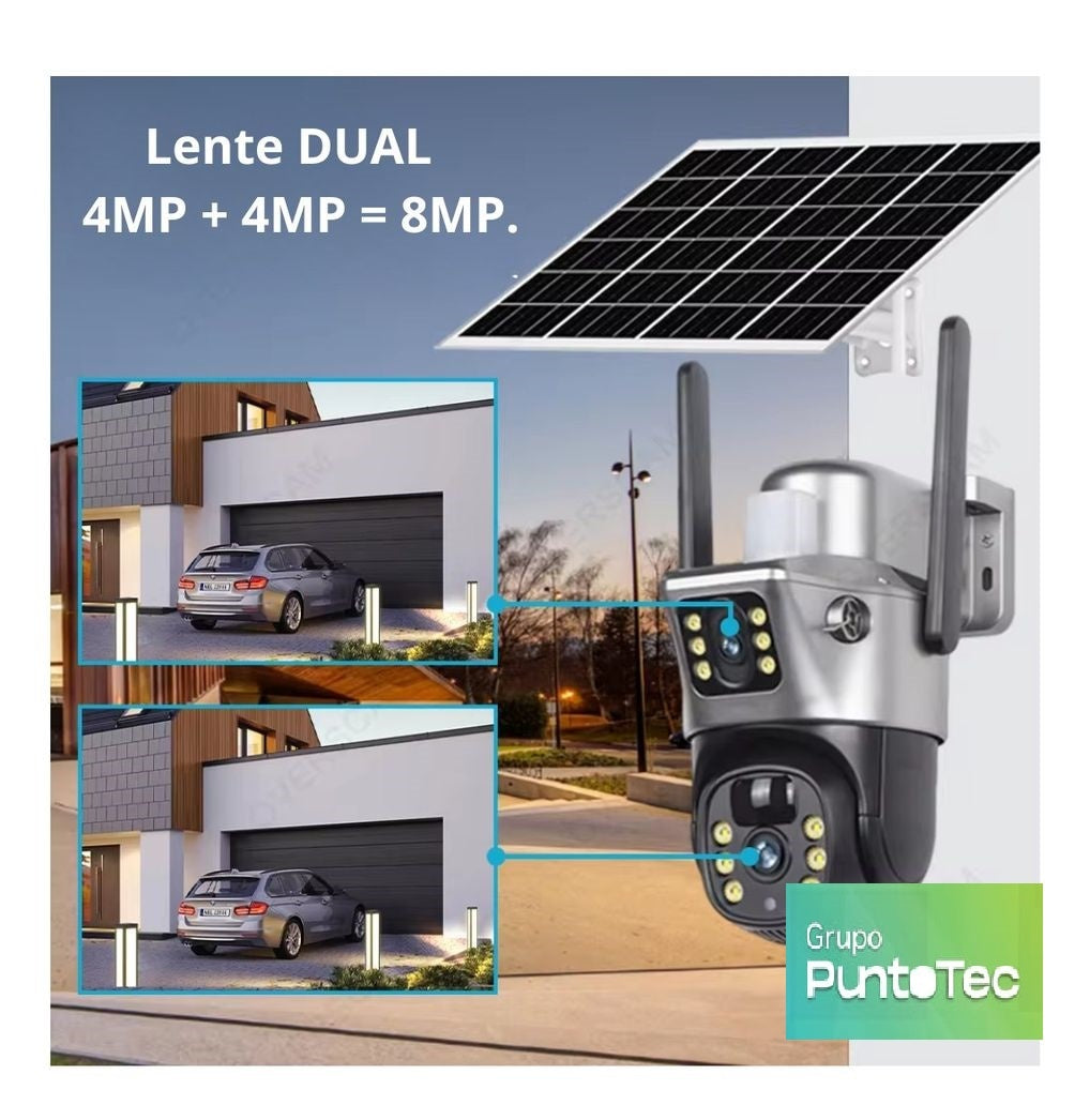 Cámara de seguridad Doble Lente con Panel Solar VCS09 LANTUN