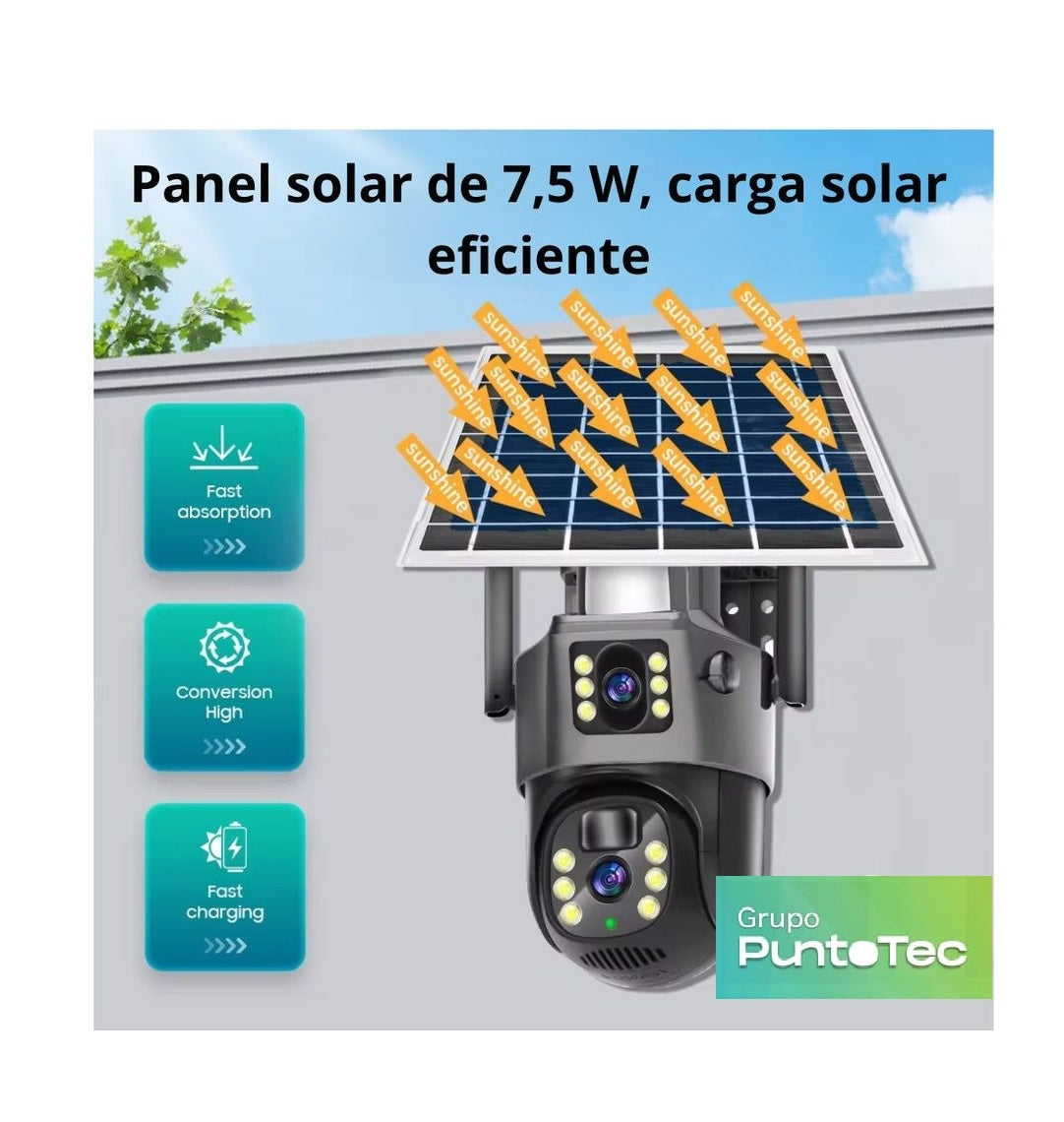 Cámara de seguridad Doble Lente con Panel Solar VCS09 LANTUN