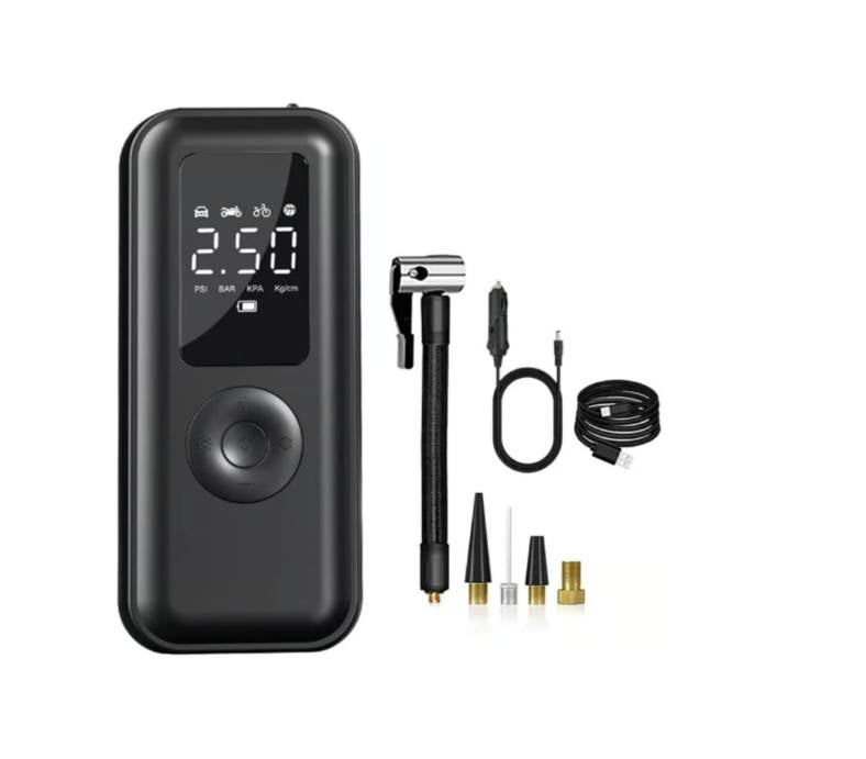 Inflador de neumáticos portátil luz emergencia AF-C03 SEISA