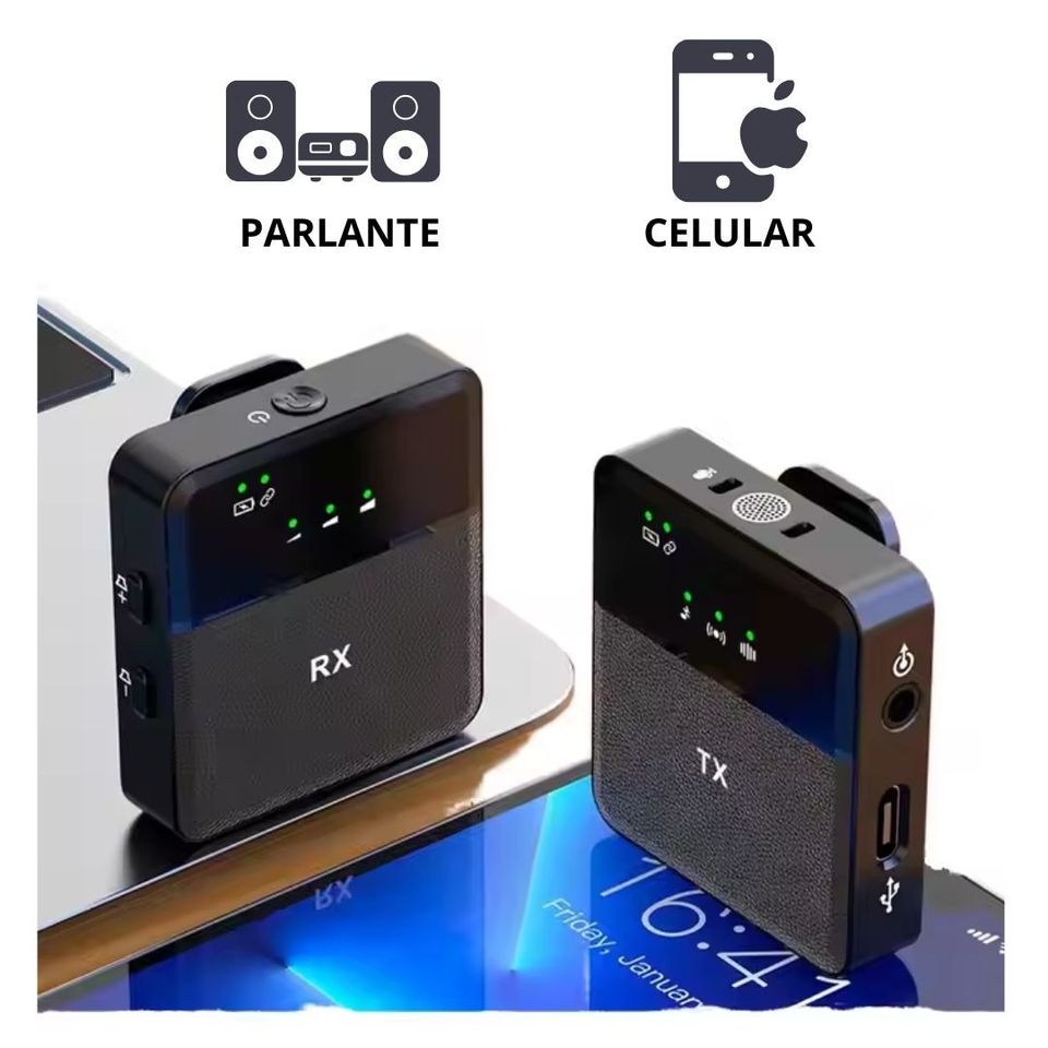 Micrófono Inalámbrico Dual 2en1 Tipo Lightning- SX9 iphone