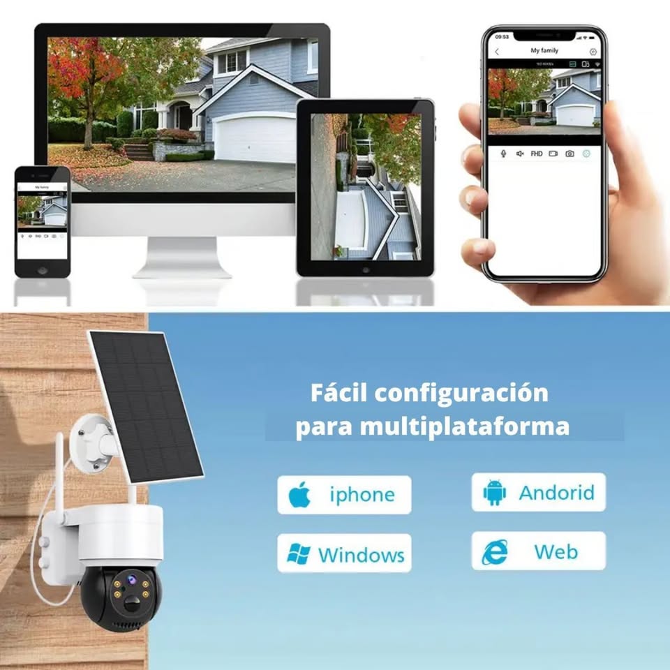 Cámara de Seguridad Wifi con Panel Solar para Exteriores con Alarma LANTUN-Q6