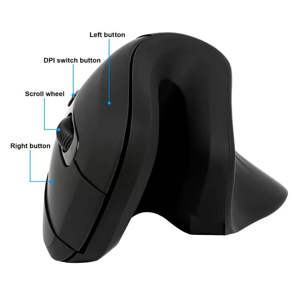 Mouse Inalambrico Ergonómico Vertical Recargable D6