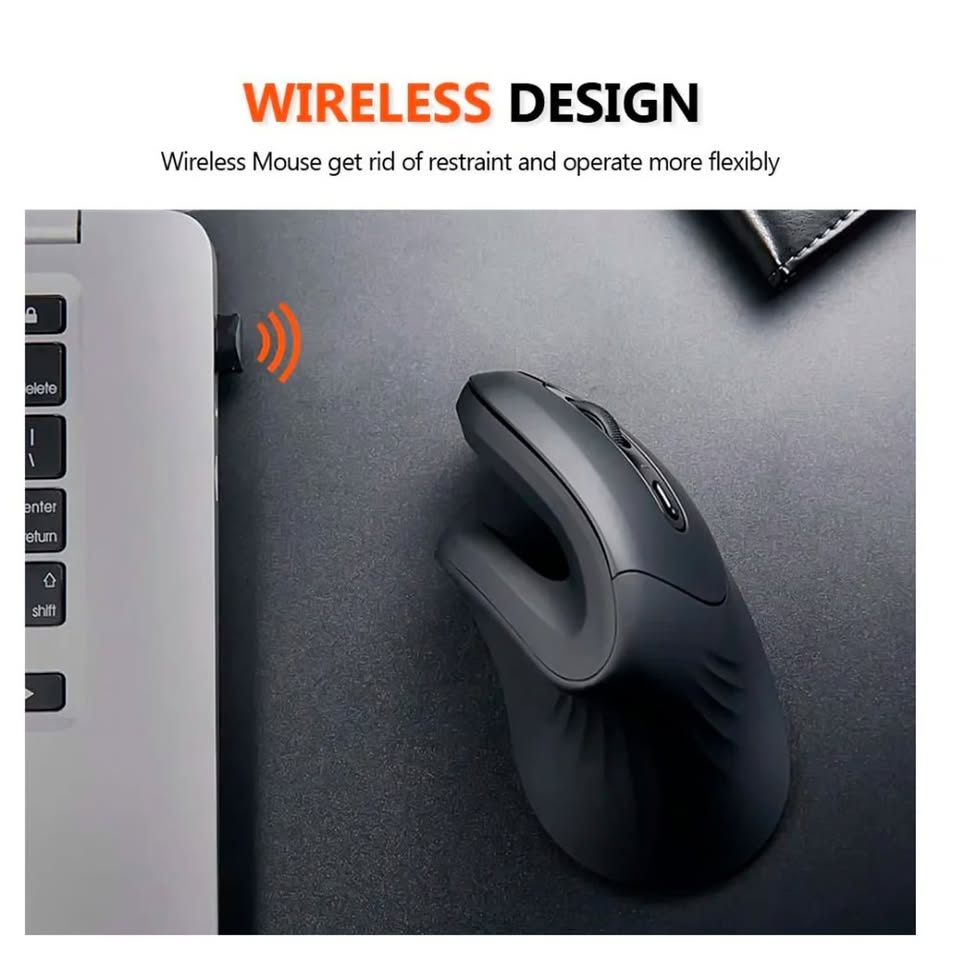 Mouse Inalambrico Ergonómico Vertical Recargable D6
