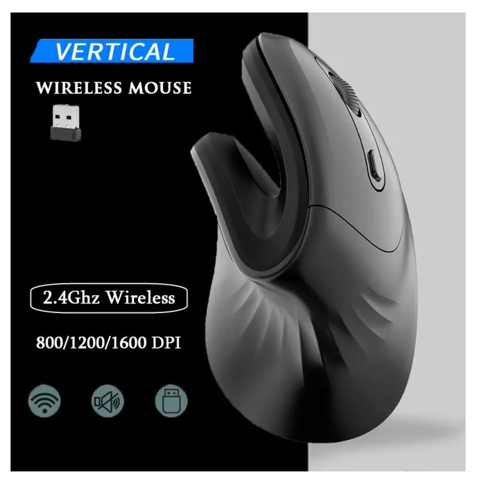 Mouse Inalambrico Ergonómico Vertical Recargable D6
