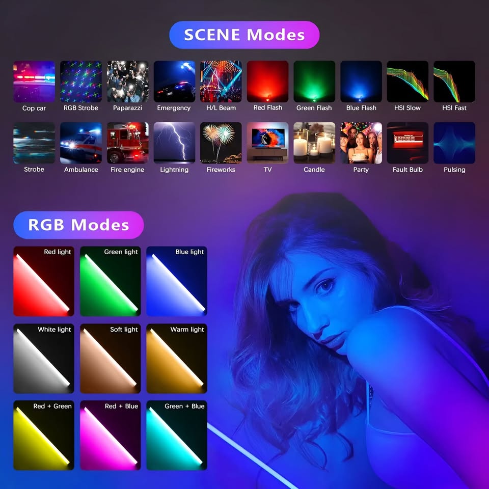Lampara Varilla De Mano Rgb Blanco Oled Para Foto + Control