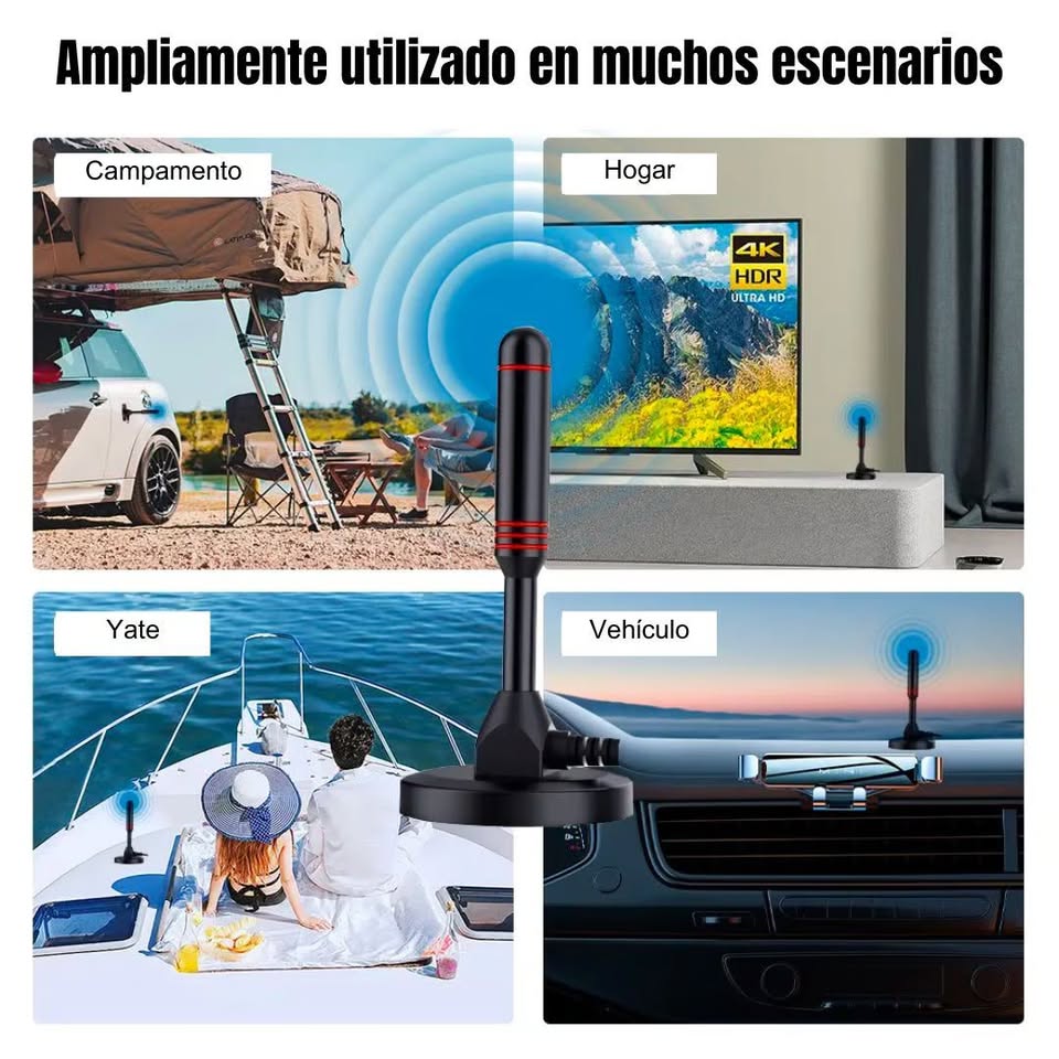 Antena Digital TV Full HD Señal 360º Base con Imán SEISA TX-T01