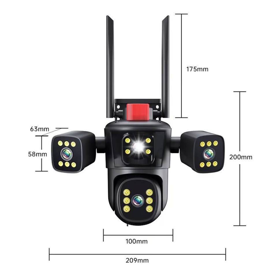 CÁMARA DE SEGURIDAD PULPO 3 LENTES FULL HD IPC-849 LINTERNA SIRENA