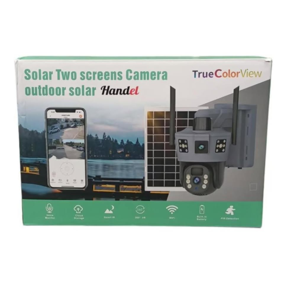 Cámara De Seguridad DOBLE LENTE WIFI Exterior Con Panel solar VCS10