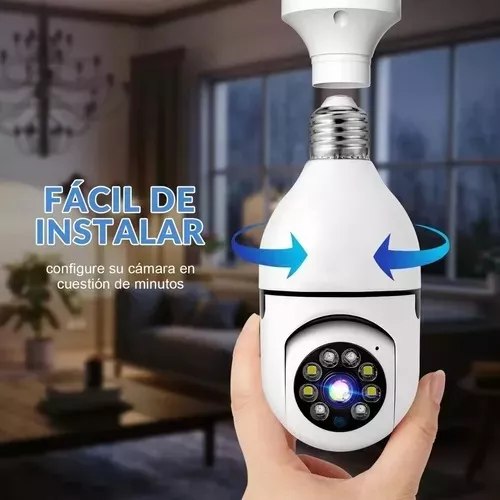 Cámara Foco Smart 360° de Seguridad Wifi con Visión Nocturna y Altavoz