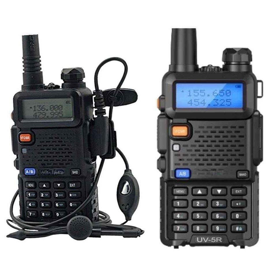 KIT DE Radios Walkie Talkie Con Pantalla UV-5R 2 Bandas 128 Canales