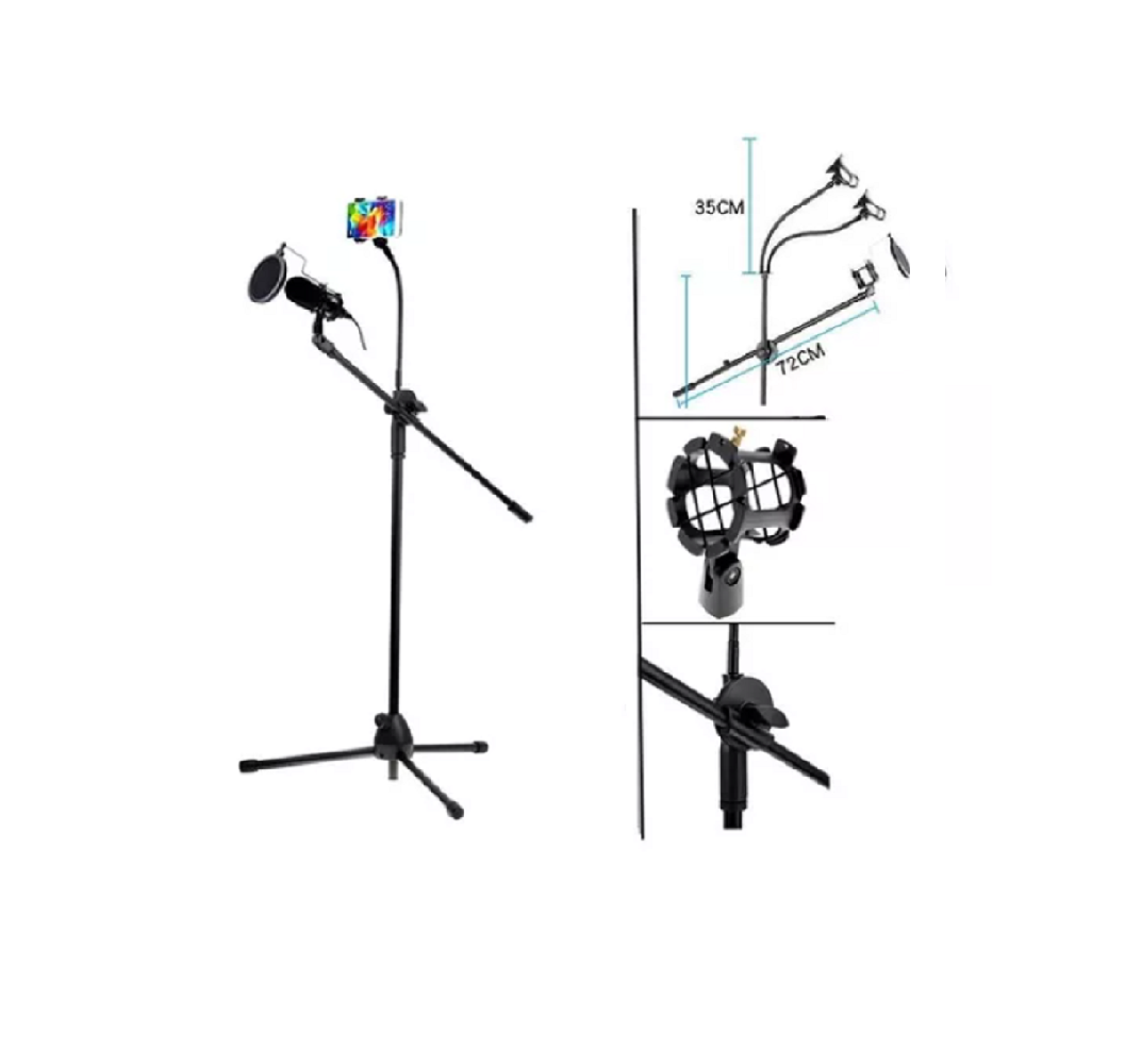 Parante micrófono profesional ajustable con Clips para celular - NB-202