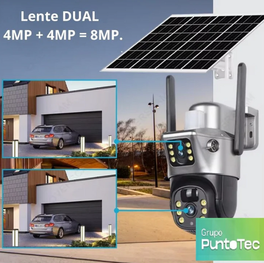 CAMARA SOLAR WIFI TRIPLE LENTE 7MP - MOD: VTP30 - App: V380 Pro