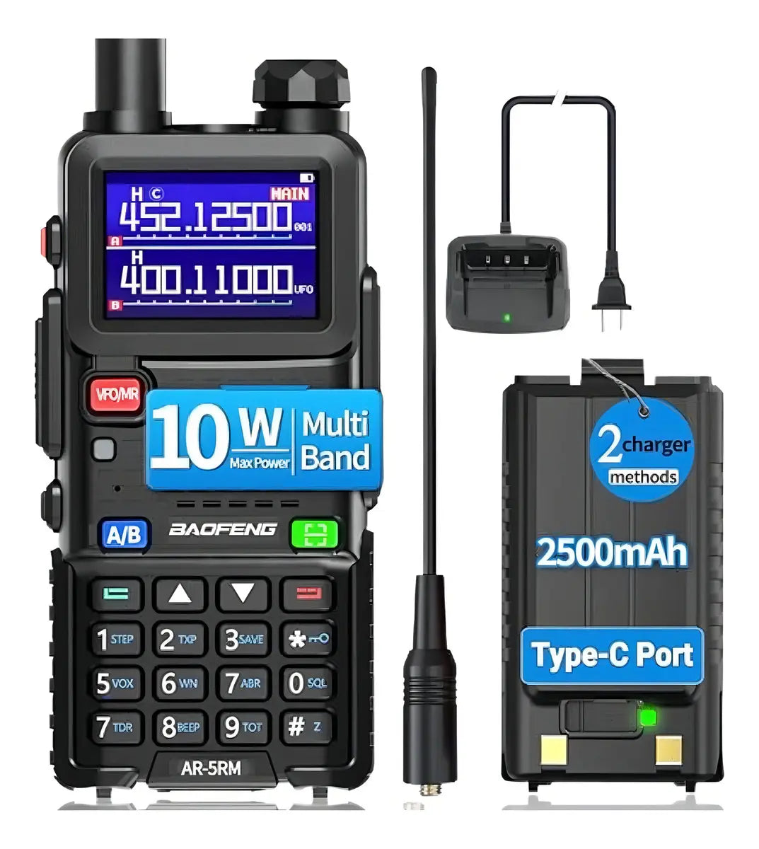 Walkie Talkie Profesional Lantun 5km Antena Larga MOD UV-5RH