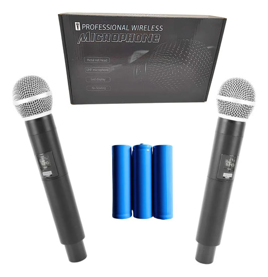 Micrófono Inalámbricos Recargables Dobles Karaoke Wireless UHF - MOD: GE5-2