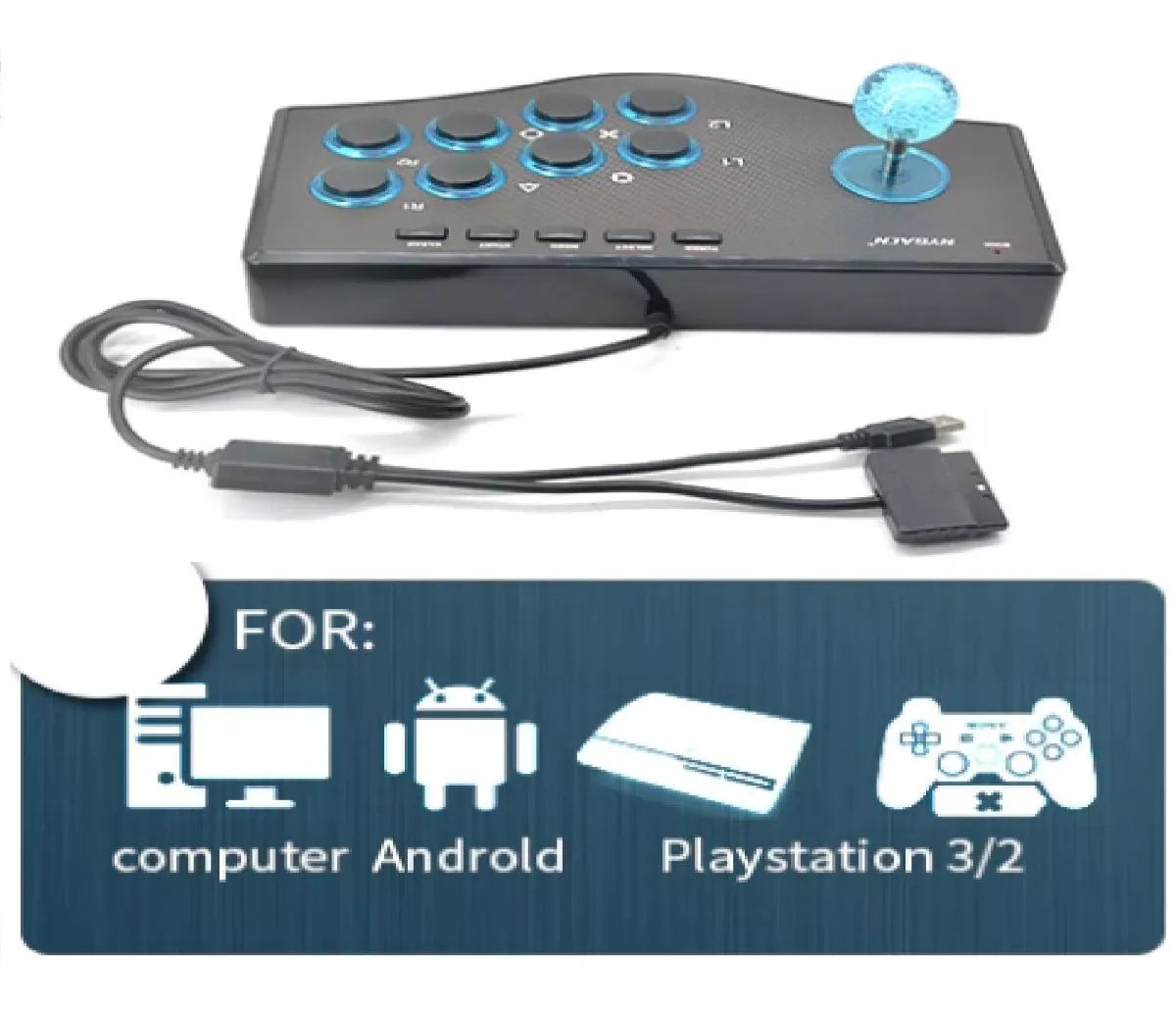 Controlador joystick arcade njp 308 compatible pc ps2 ps3 android NJP308