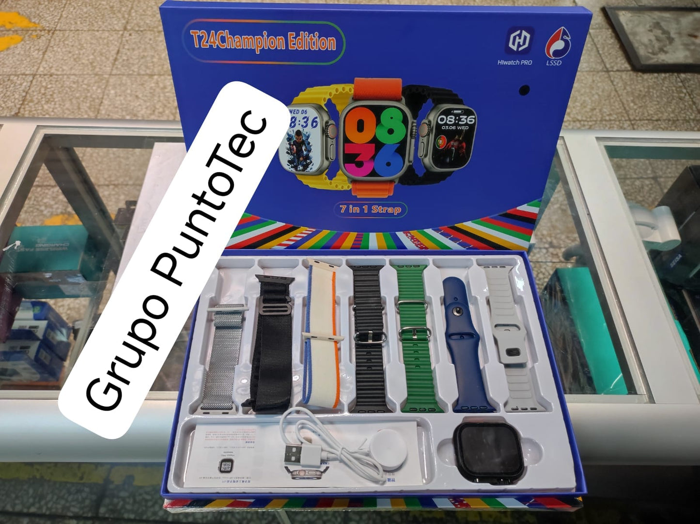 Smart Watch T24 Bluetooth llamadas frecuencias - 7 Correas colores