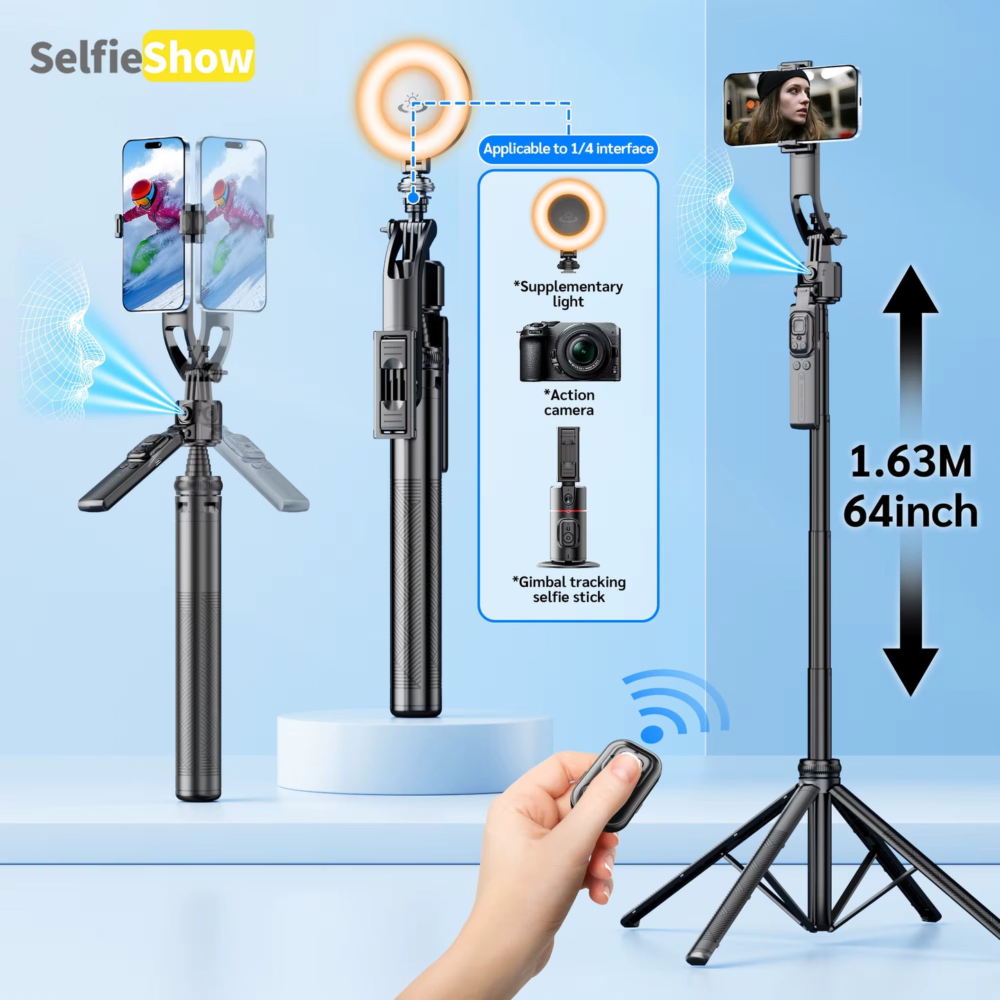 Tripode Gimbal Con Sensor De Movimiento Negro - MOD HX-ZJ6111