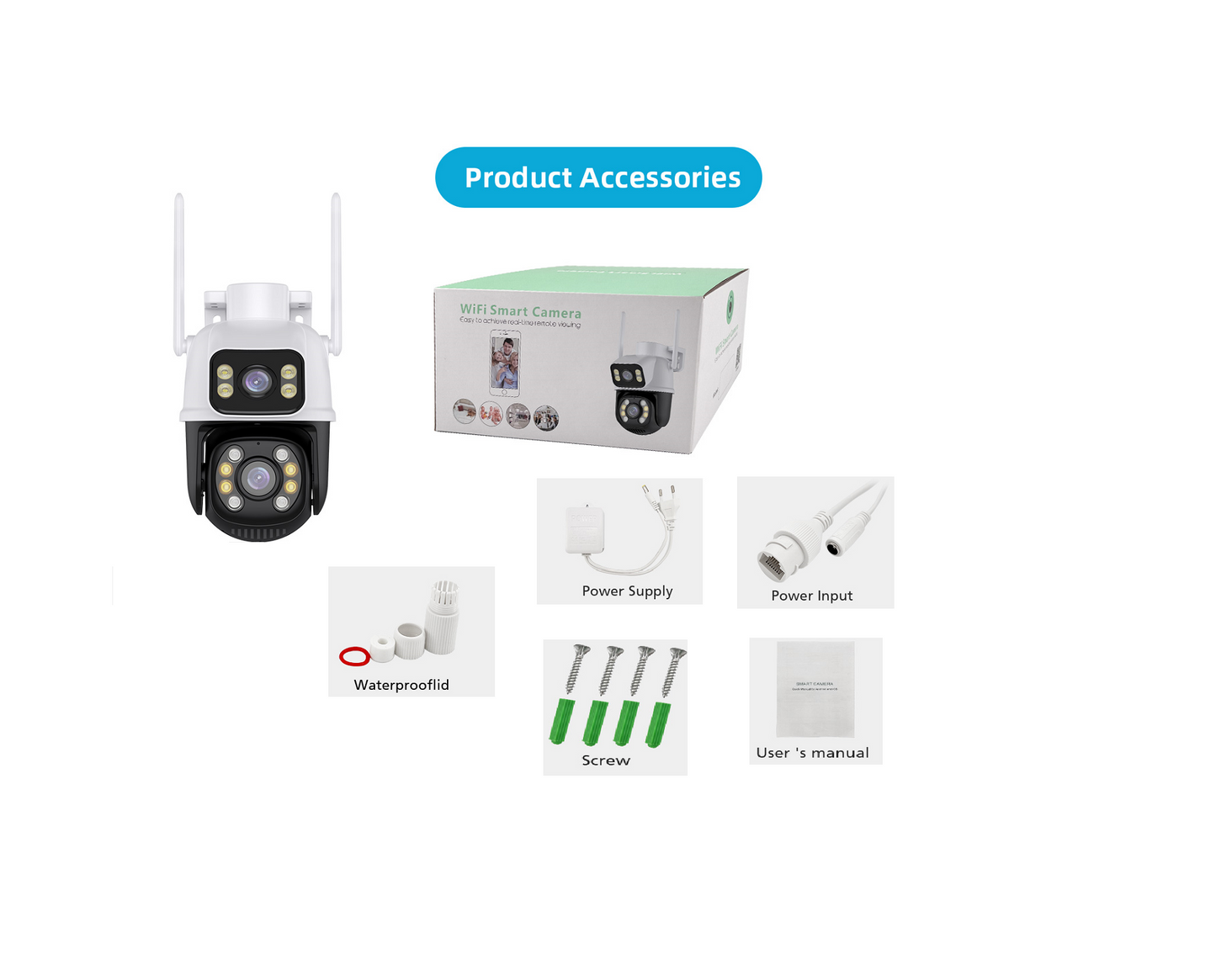 Cámara IP A28B Wifi Ptz Doble Lente 360 Exterior Sirenas Alarma