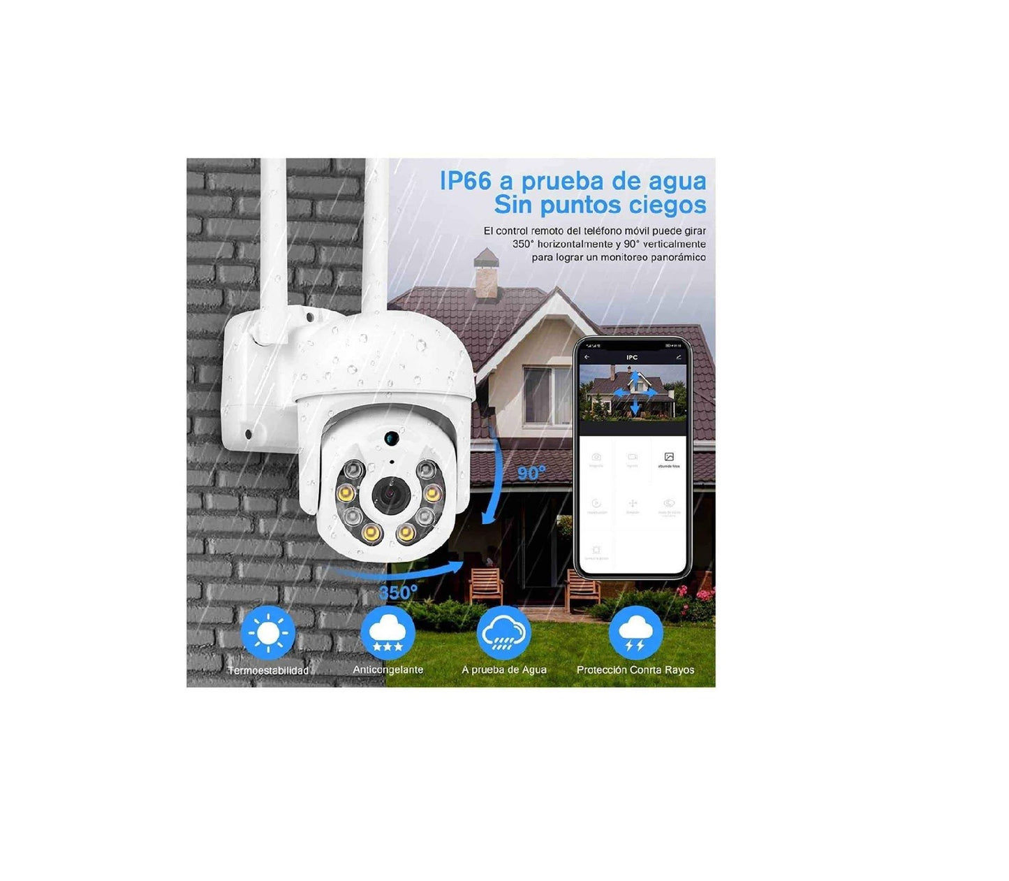 Cámara Seguridad Ip66 Vigilancia Wifi Exterior Audio - IC-A8