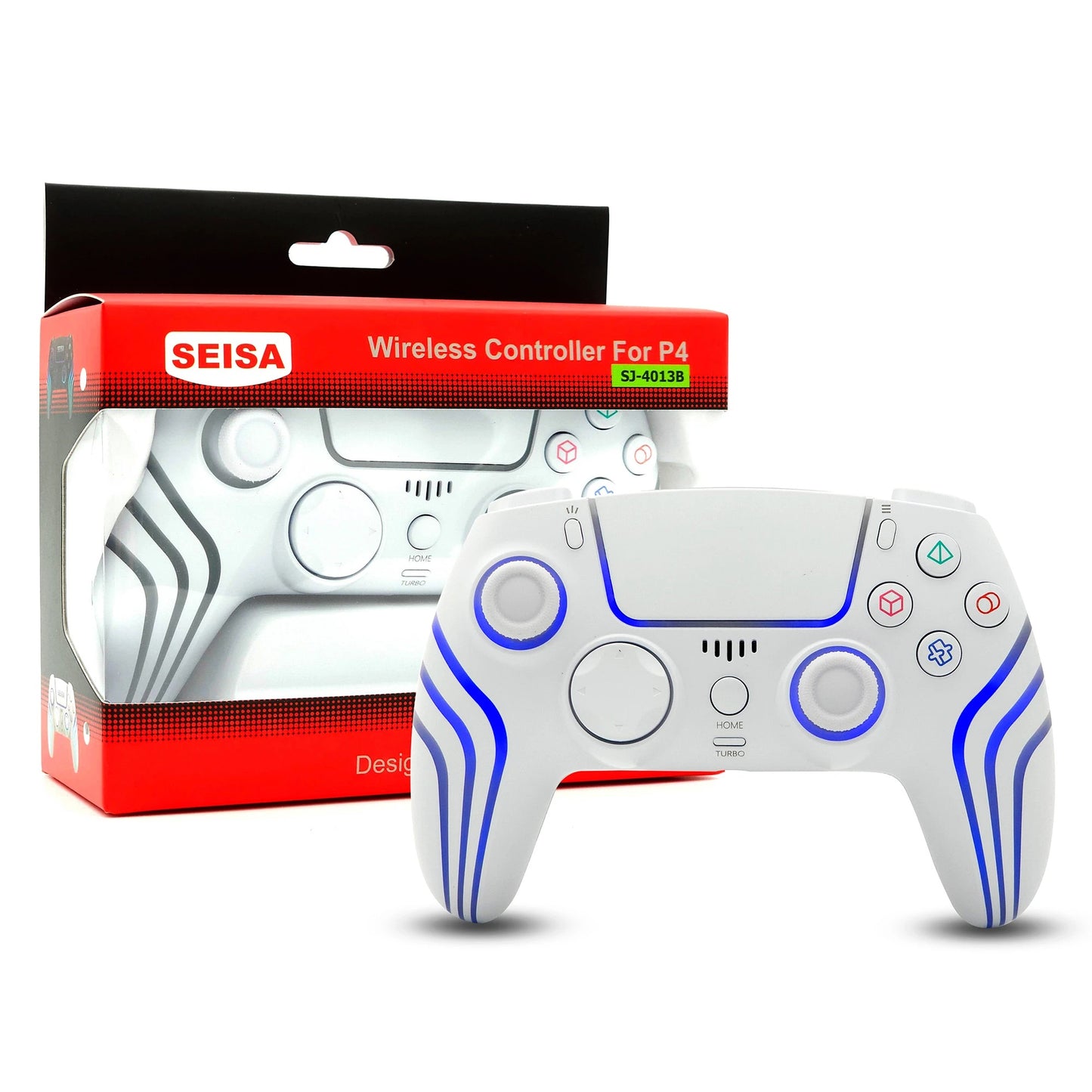 Mando PS4 Inalámbrico Negro con 4 Efectos de Luz SEISA SJ-4013B