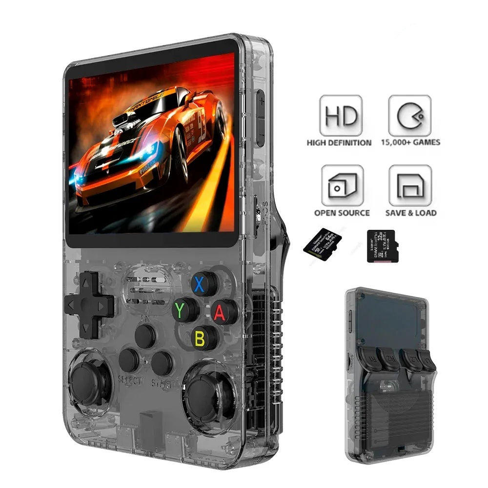 Consola Portatil de Video Juegos Retro R36S  con memoria de 64 GB y 32 colores negro,morado,blanco