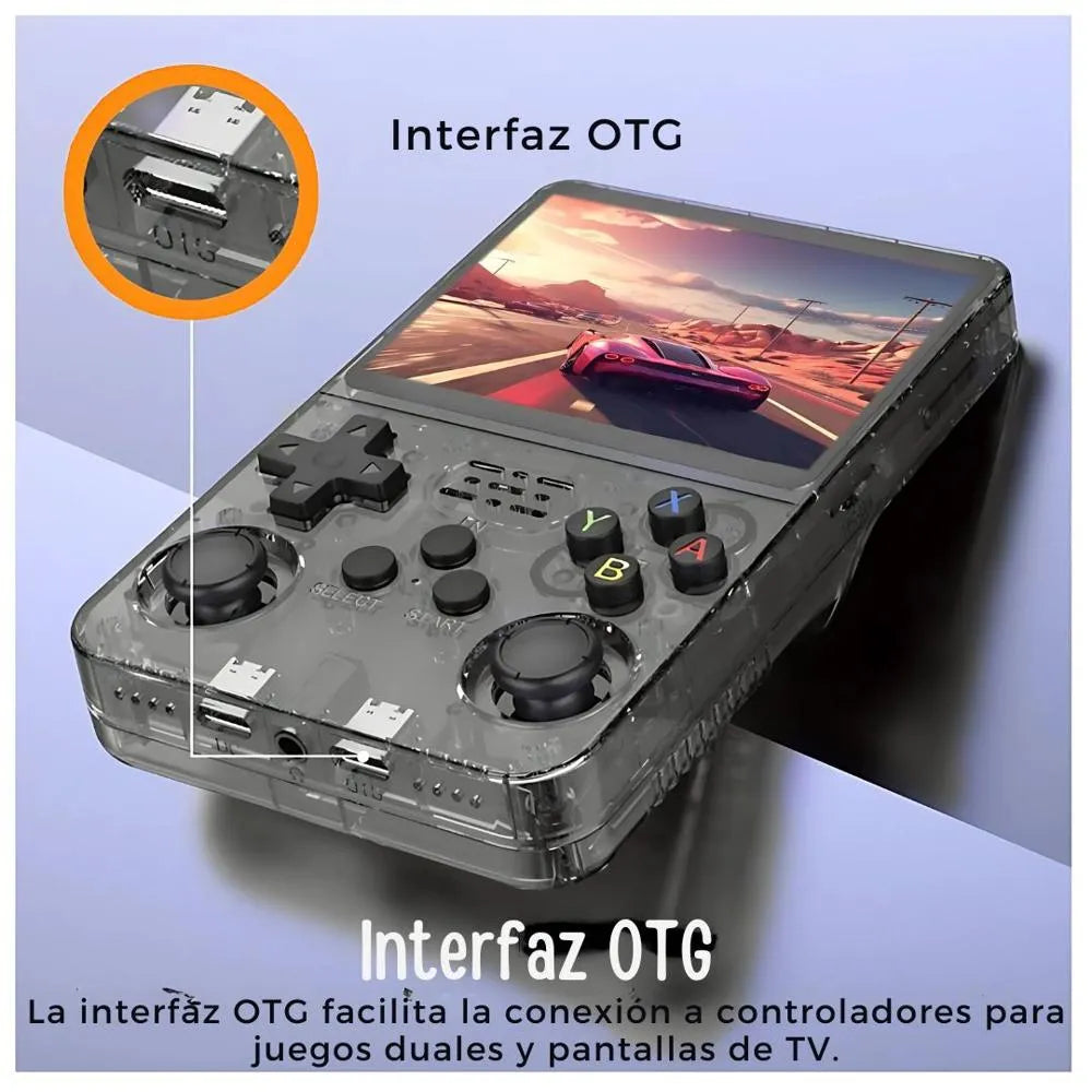 Consola Portatil de Video Juegos Retro R36S  con memoria de 64 GB y 32 colores negro,morado,blanco