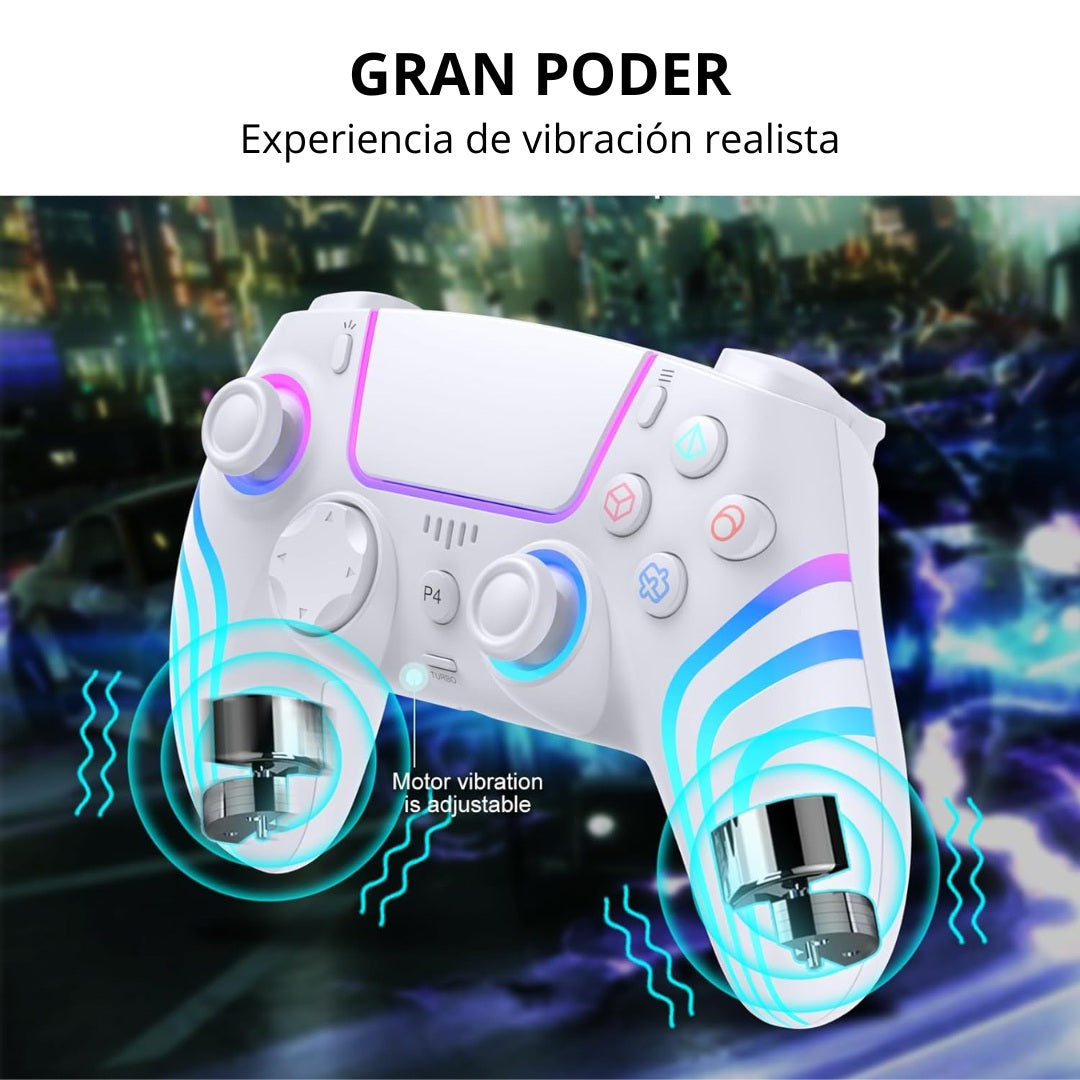 Mando PS4 Inalámbrico Negro con 4 Efectos de Luz SEISA SJ-4013B