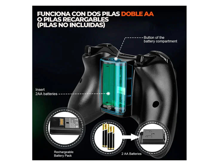 Mando Xbox 360 para XBOX Inalámbrico PC No Necesita Drivers ANDROID