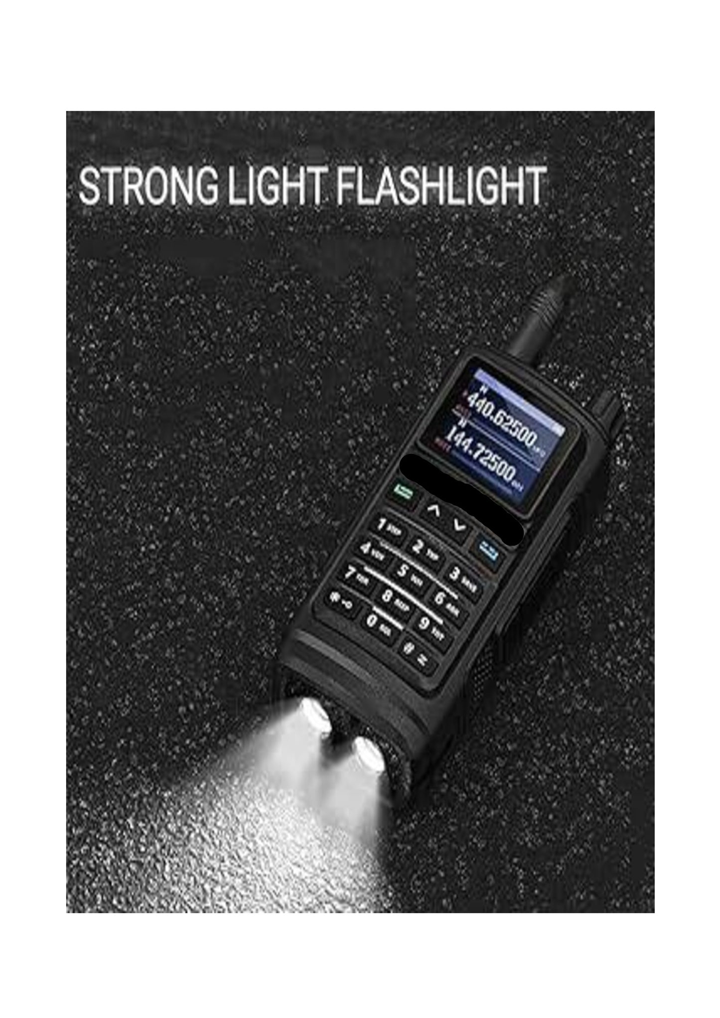 Kit de Radios Walkie Talkie Portatil Pantalla Linterna Led Lantun UV-17PRO NEGRA