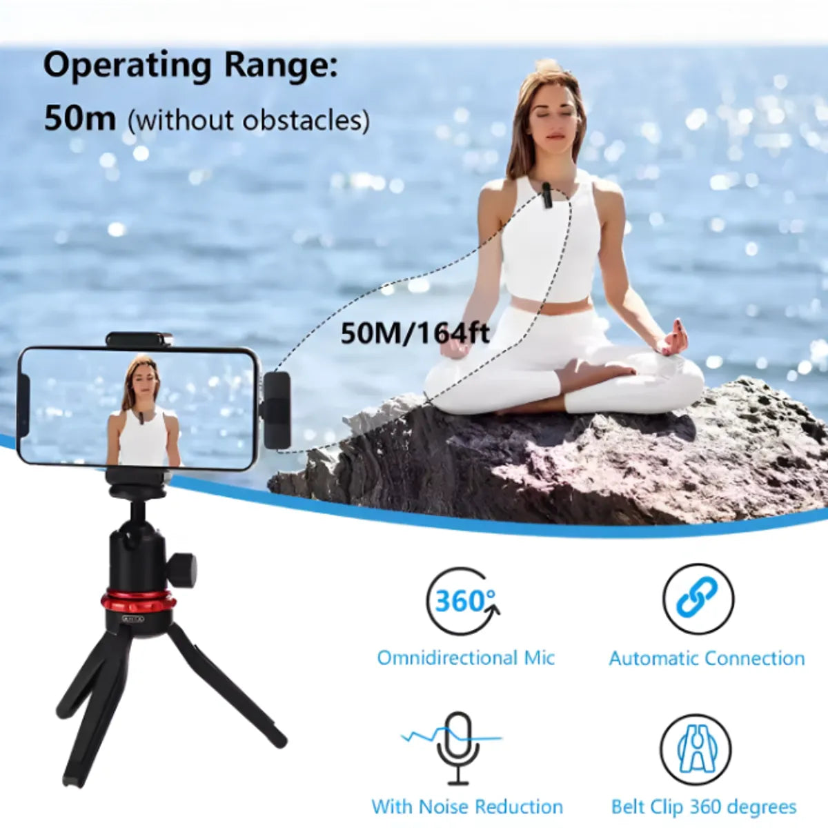 WIRELESS MICROPHONE DOBLE MICROFONO BASICO PARA TYPE IPHONE MICROFONO SOLAPERO - MOD: K9-IP