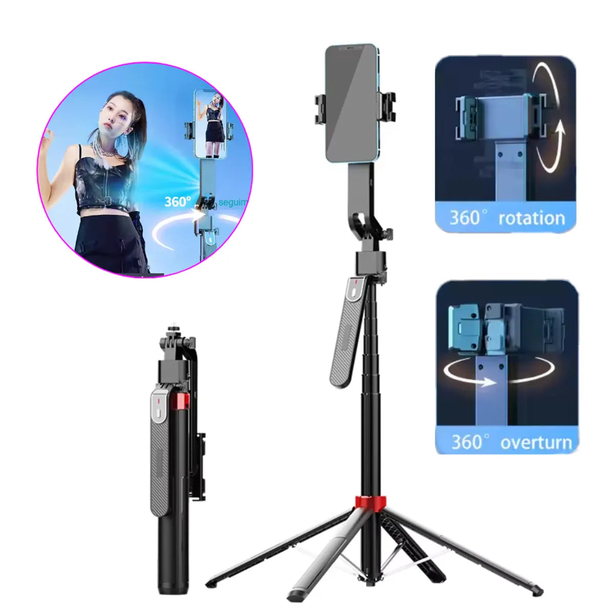 SELFIE STICK TRIPOD «32 A 180CM» BLACK MOD ZJ-A14