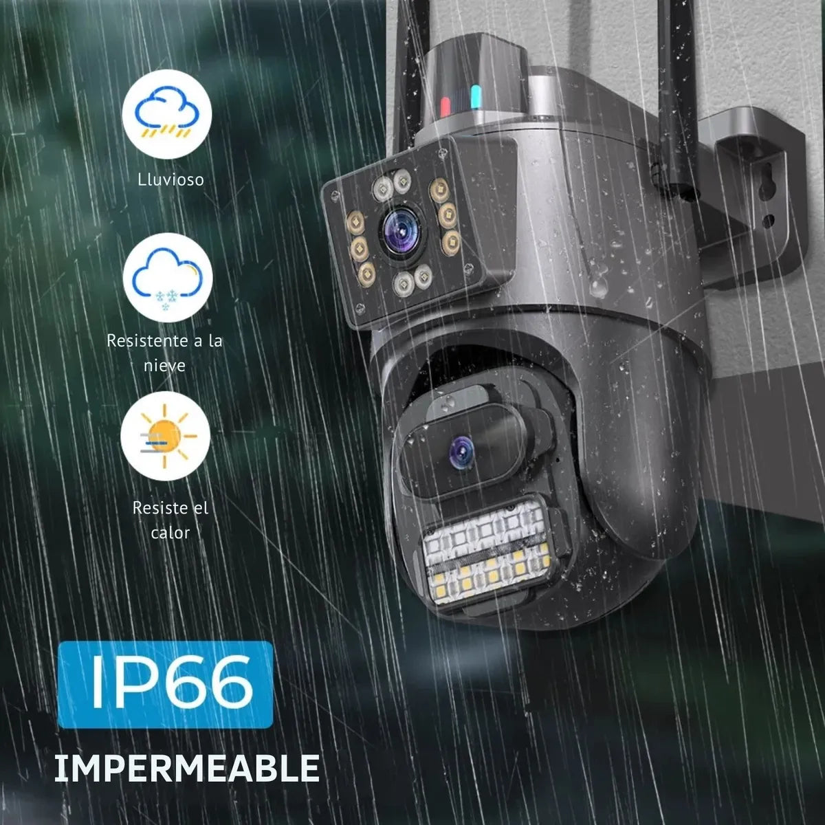 Cámara seguridad 3K Para Exteriores Wifi Doble Lente 360 PTZ - LT38-3K