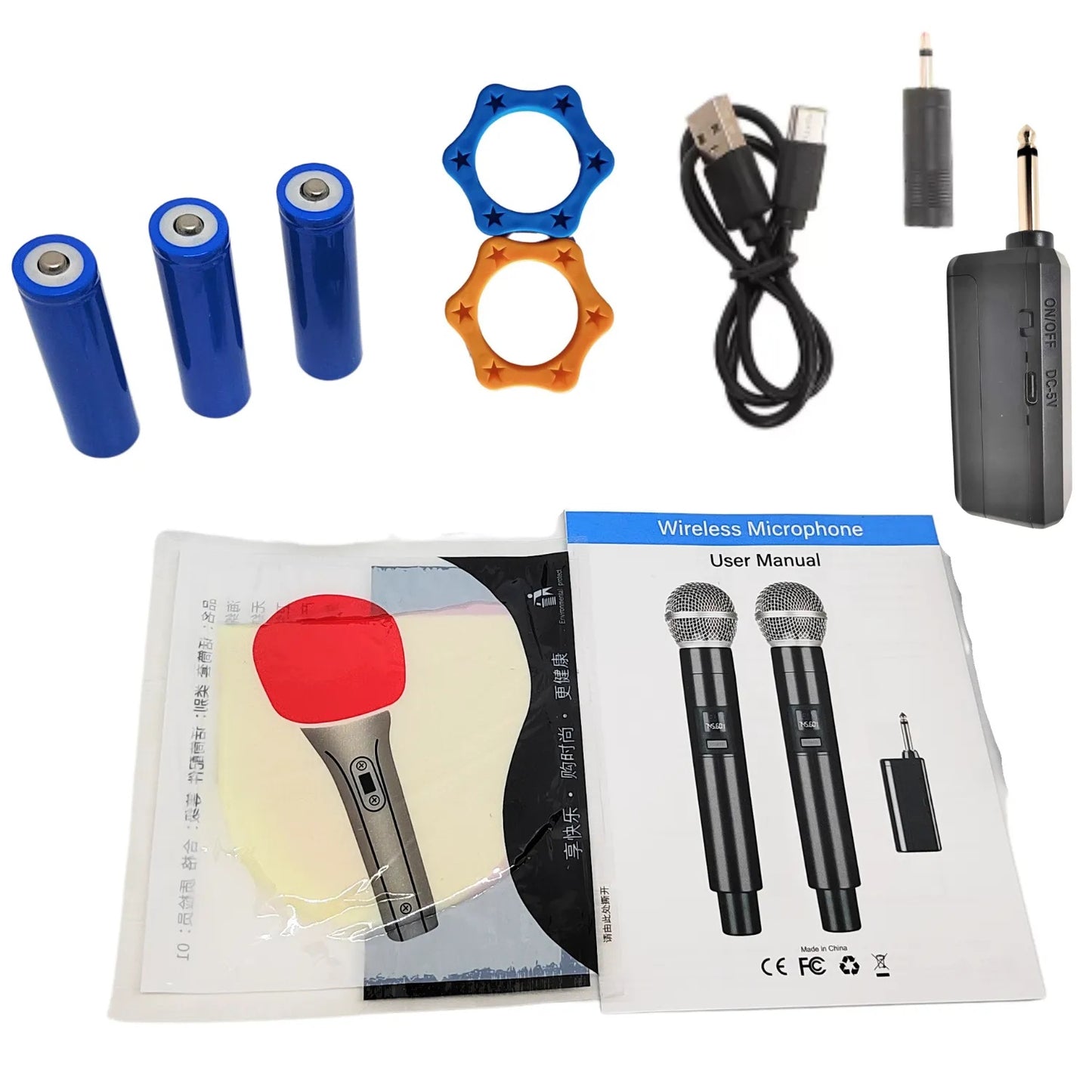Micrófono Inalámbricos Recargables Dobles Karaoke Wireless UHF GE5-2