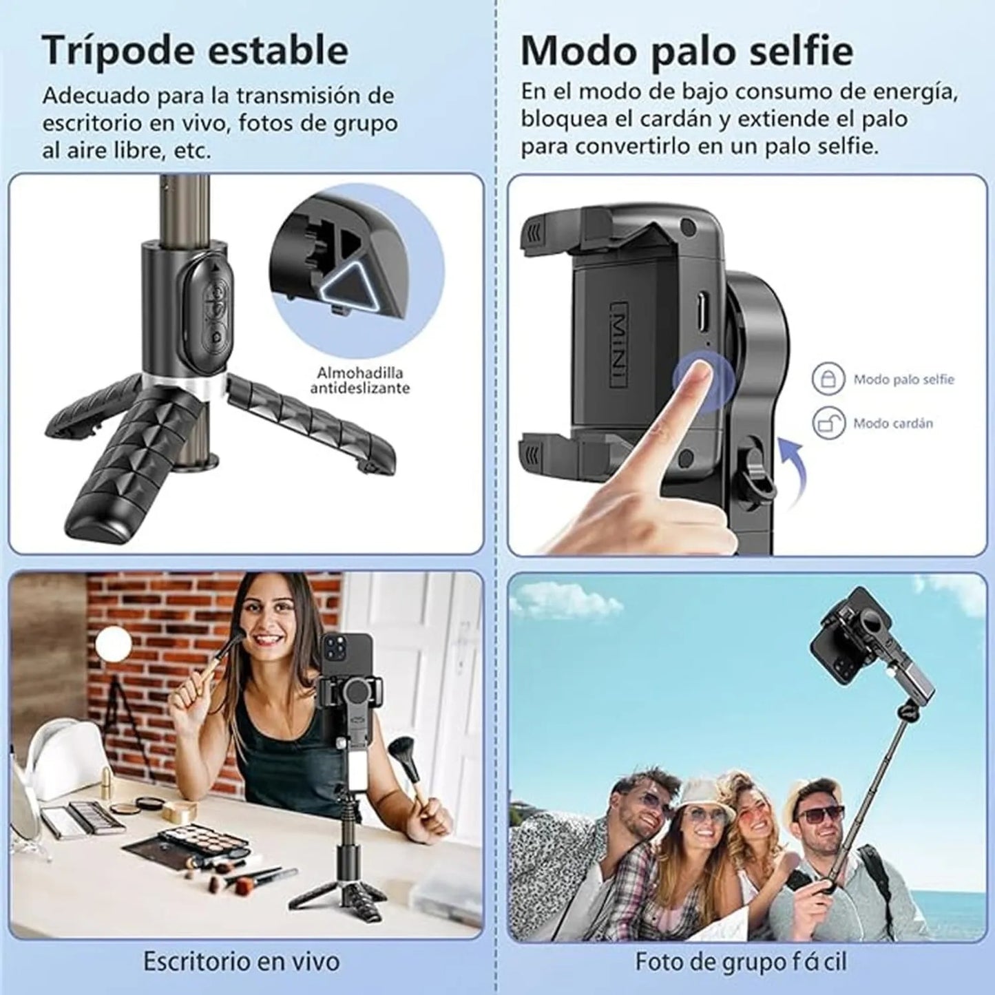 Estabilizador para Selfies de Celular con Luz Q18