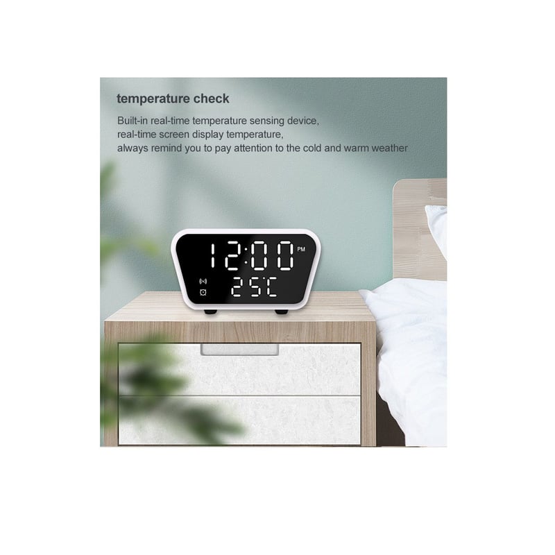 AY-21 Despertador Fecha Temperatura Cargador inalámbrico