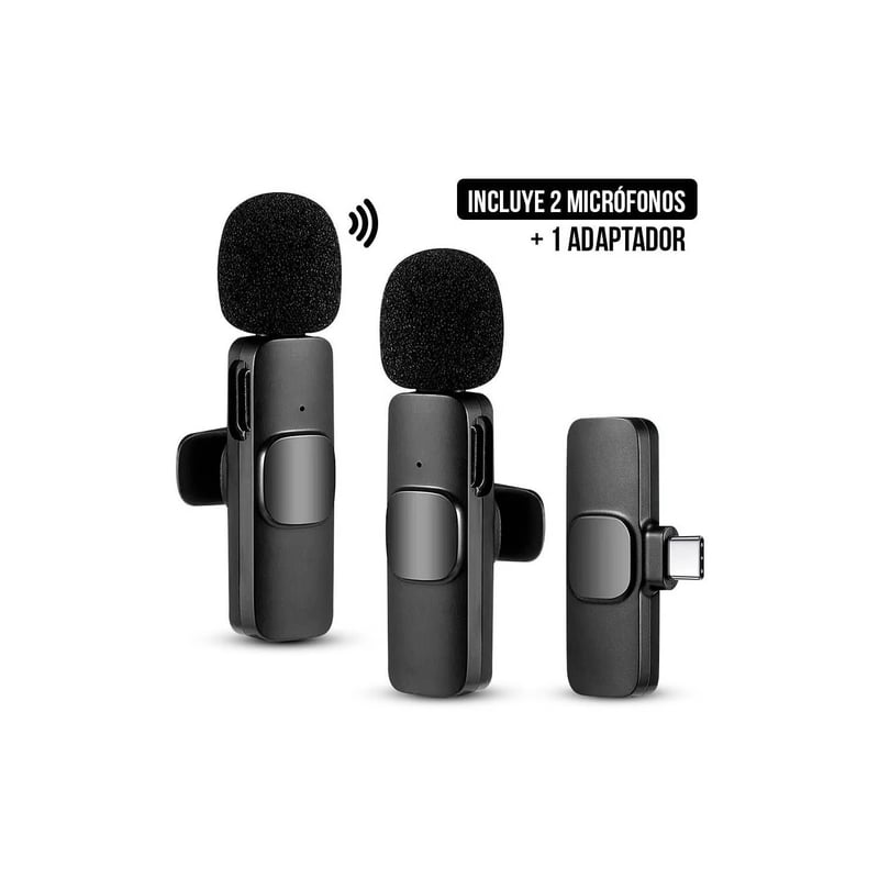 Microfono Inalambrico Solapa 2 Para Celulares iPhone -K9-TC+IP+V8+USB