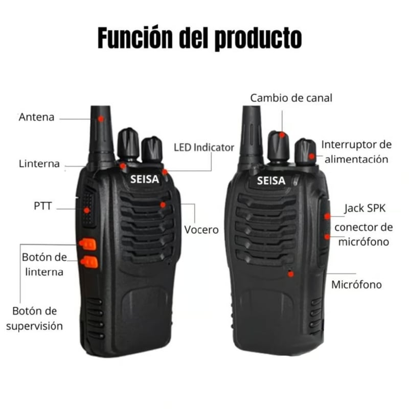 Walkie Talkie 01 Par Radio Transmisor Receptor 3KM 5w seisa ST-B888S