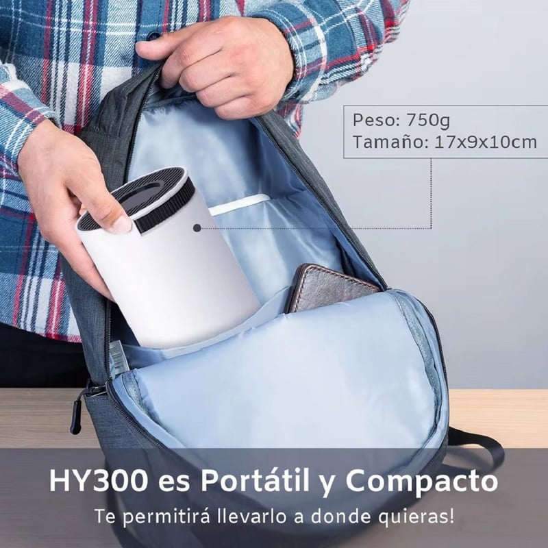 Portable Full HD Smart Wi-Fi Bluetooth Projector with Built-in Android - MOD: HY-300