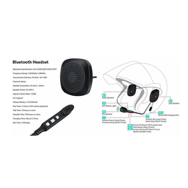 Audífono Bluetooth Exclusivo Para Casco De Moto SK-BB04