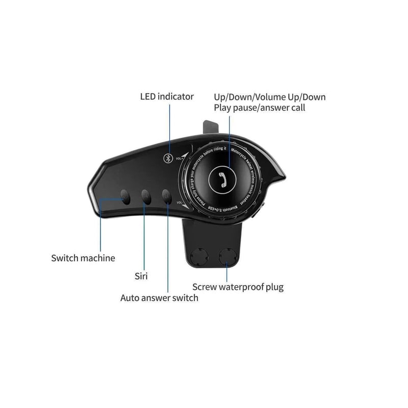 Audífonos BT35 Luces RGB Tipo C bluetooth para casco de Moto