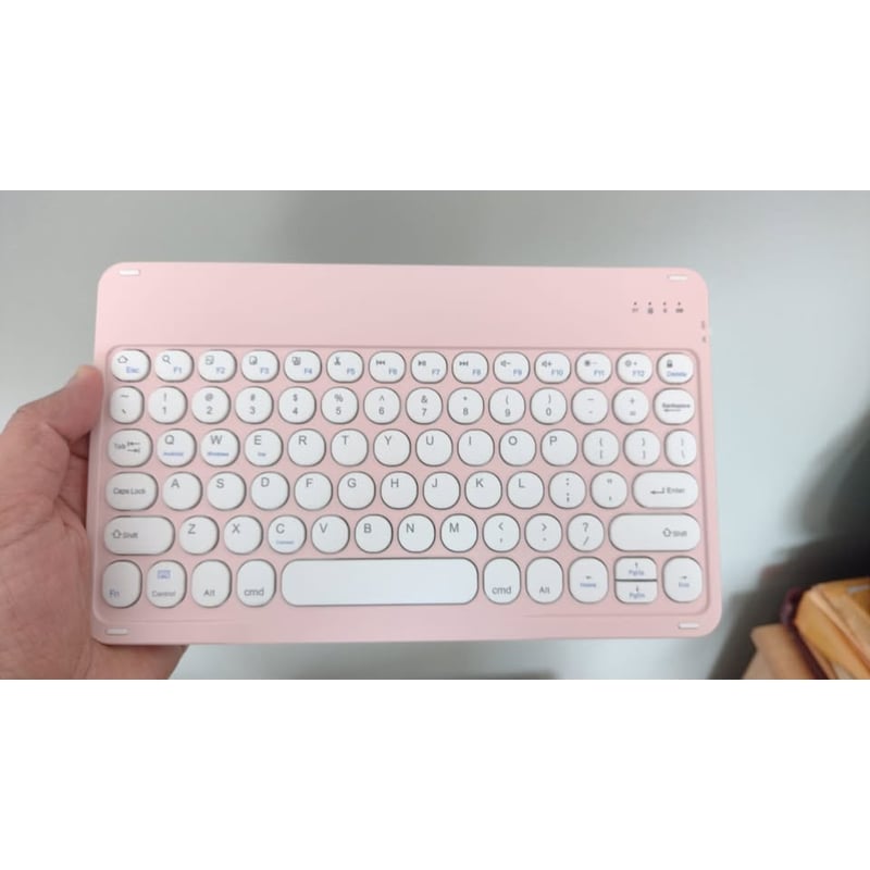 TECLADO MOUSE INALAMBRICO BLUETOOTH ROSADO A2000