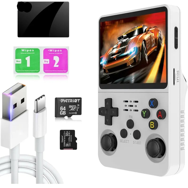 Consola Portatil de Video Juegos Retro R36S  con memoria de 64 GB y 32 colores negro,morado,blanco