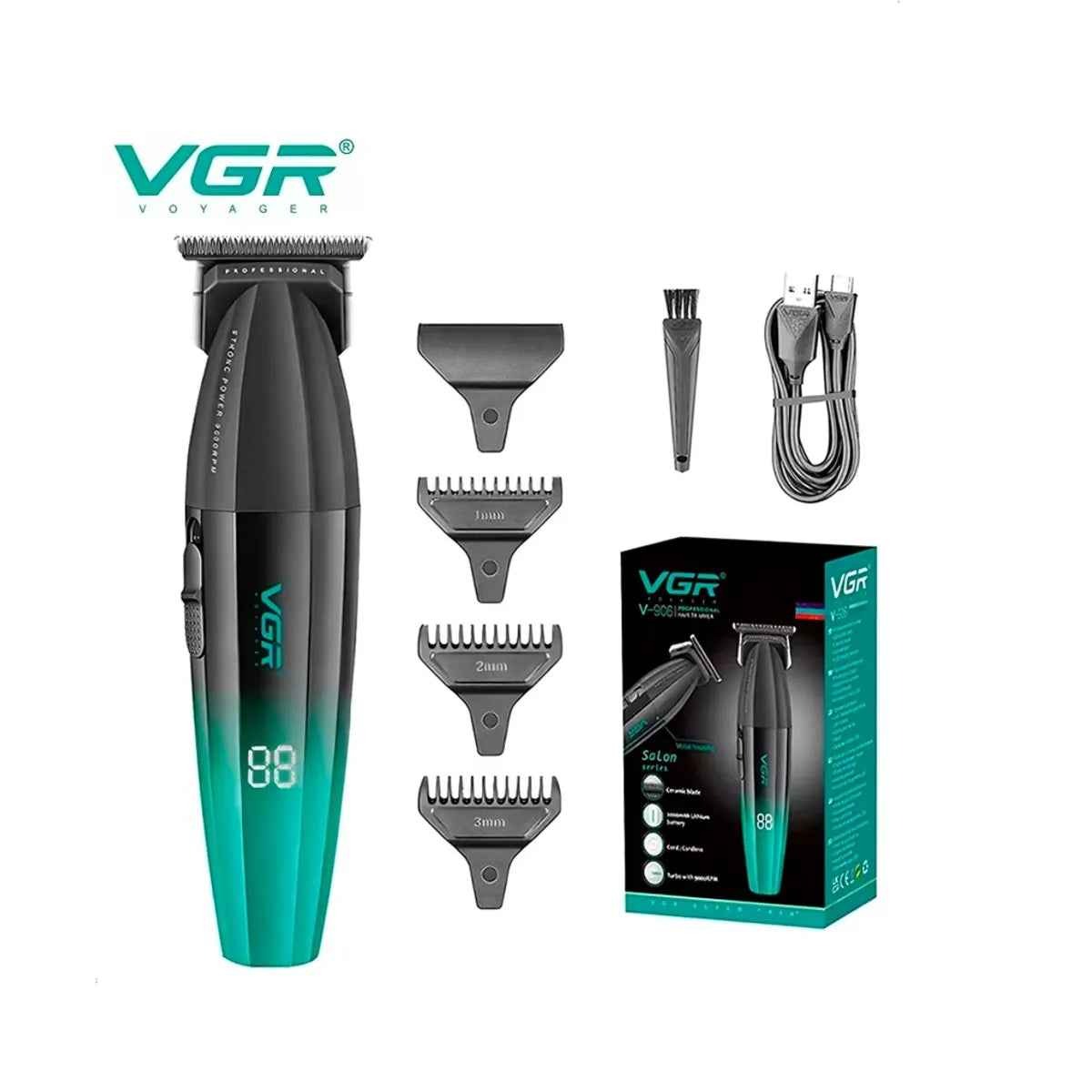 Maquina Corte Cabello VGR Pantalla Digital Trimmer MOD - V-906