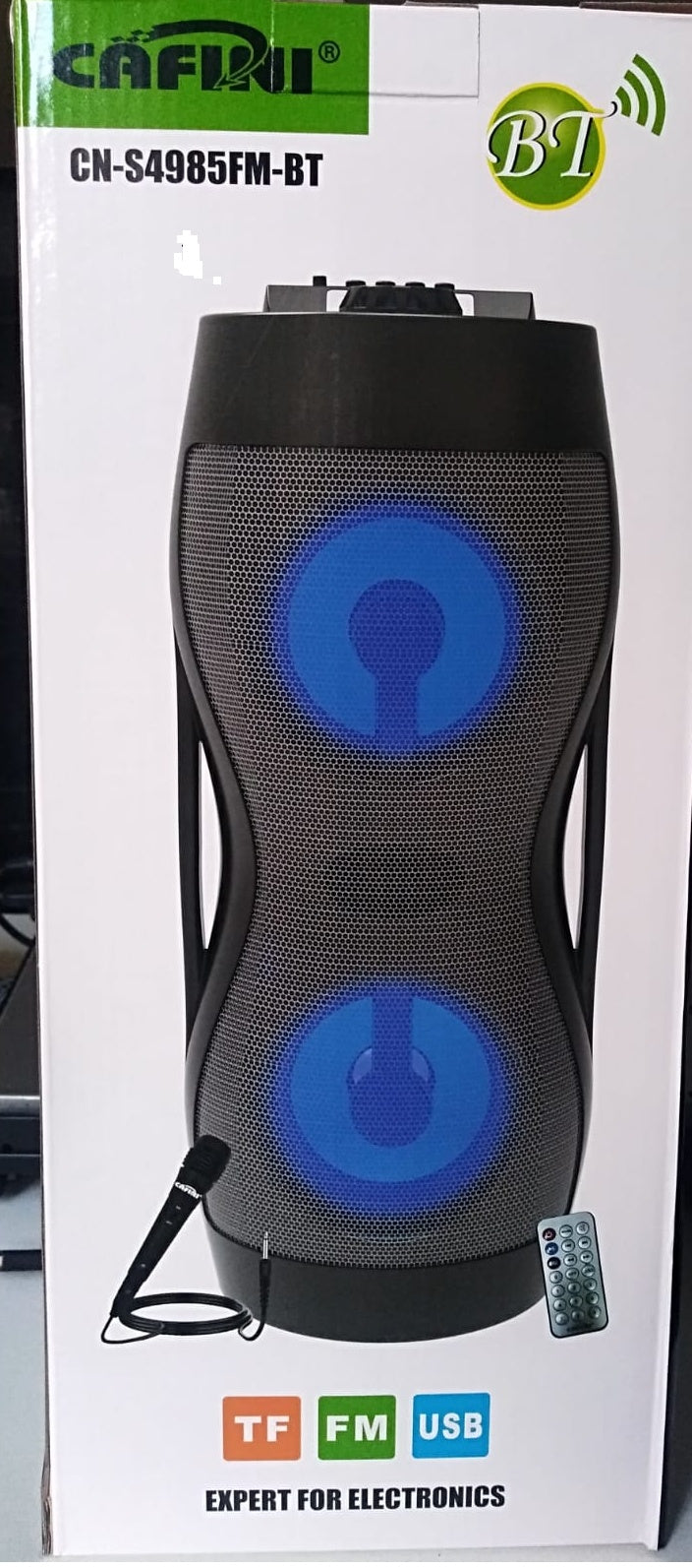 PARLANTE CAFINI RECARGABLE CON LUCES  BLUETOOH MOD CN-S4985FM-BT